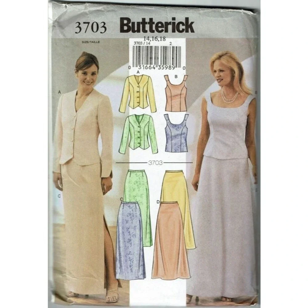 Butterick‎ Sewing Pattern 3703 Jacket Top Skirt Misses Petite Size 14-18